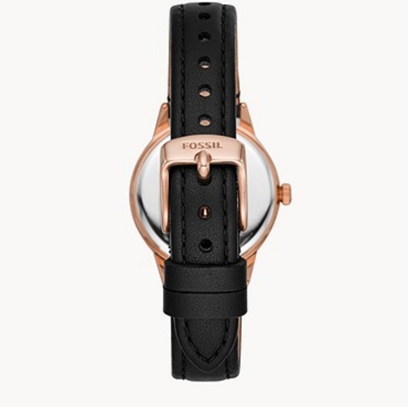 Vintage FOSSIL Dinah Three Hand Black Leather Watch - Picture 2 of 11